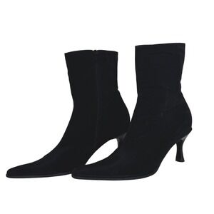 Oscar Novo Women's Boots Black Pointed Toe Ankle Low Stiletto Heel Gore-Tex 40